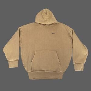 Under Armour Icon Heavyweight Fleece Wash Men's Oversized Hoodie Sz S NWT Camel